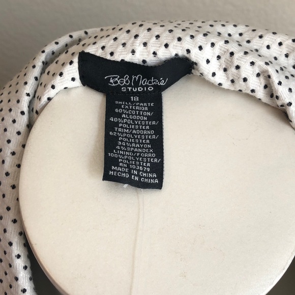 Women’s Bob Mackie Studio White Polkadot Blazer,18 - Picture 3 of 5